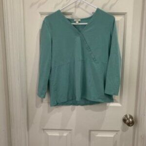J. Jill Green Top, 3/4 sleeve, Large
